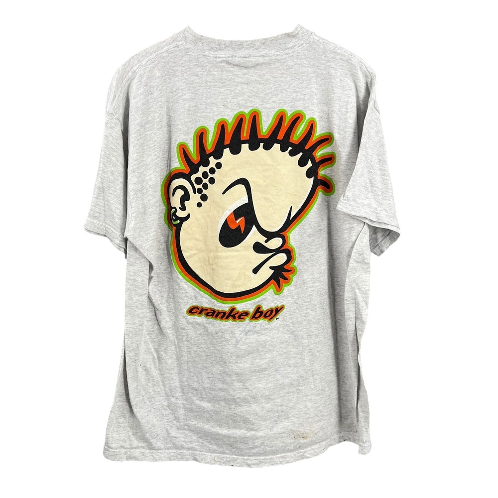 Vintage Cranke Boy‎ Graphic T-Shirt XL Tultex Made in USA 90s Skater Distressed